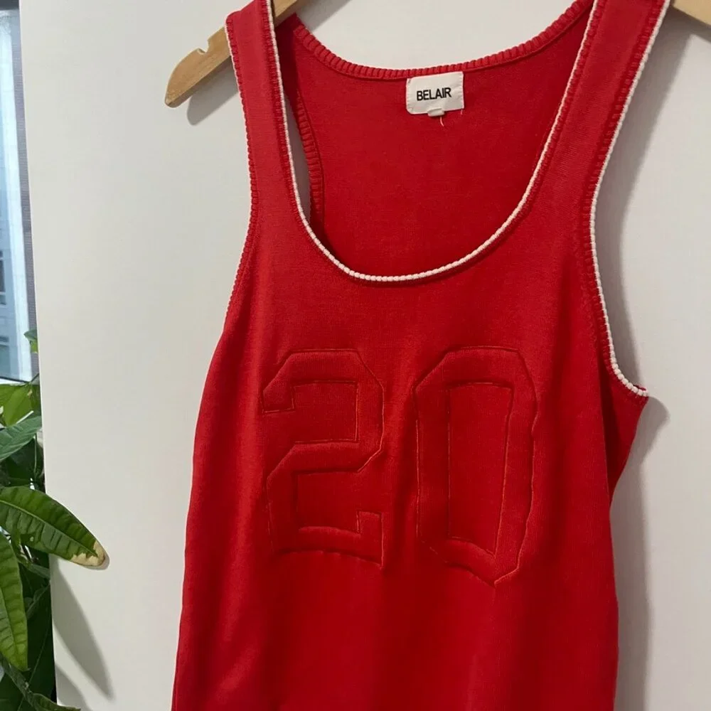 Bel Air Red Varsity Style Jersey Tank Size T2/Medium - Picture 5 of 6